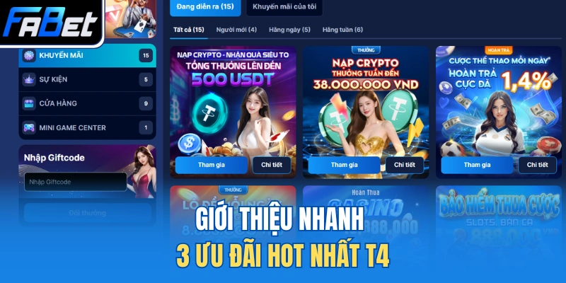 Giới thiệu nhanh 3 ưu đãi hot nhất T4
